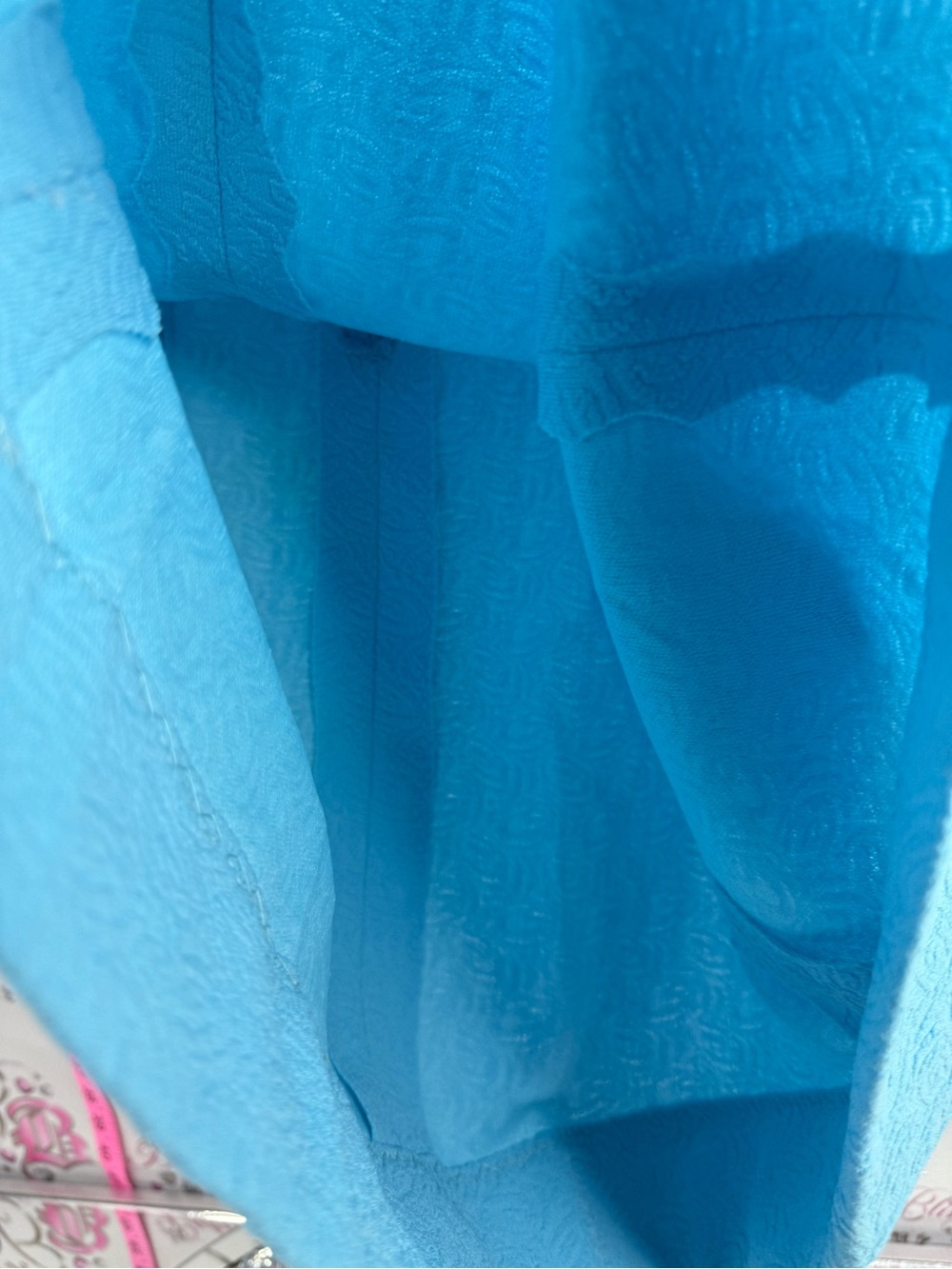 Dress vintage aqua Light Blue Textured Shift Dress with Peter Pan Collar - Picture 7 of 11